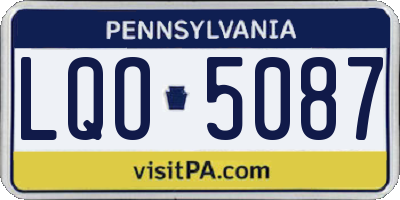PA license plate LQO5087