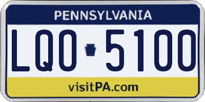PA license plate LQO5100