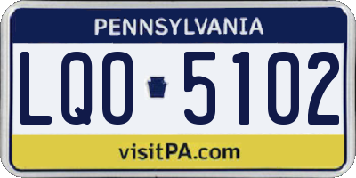 PA license plate LQO5102