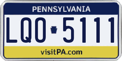 PA license plate LQO5111