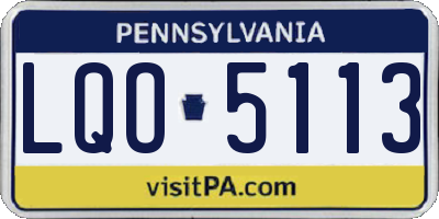 PA license plate LQO5113