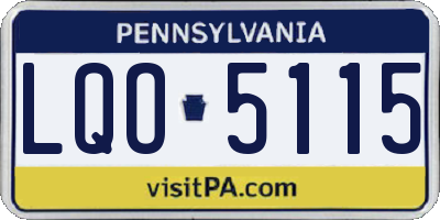 PA license plate LQO5115