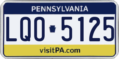 PA license plate LQO5125