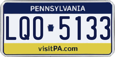 PA license plate LQO5133