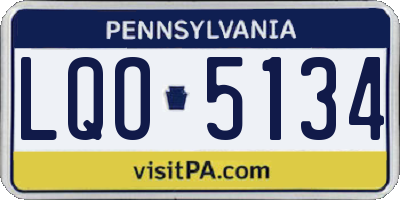 PA license plate LQO5134