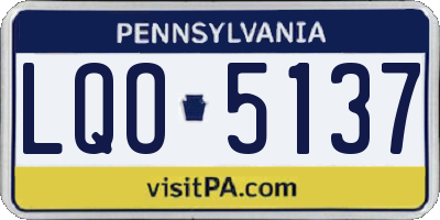 PA license plate LQO5137