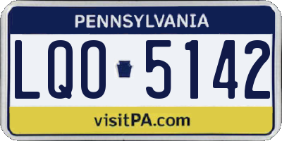 PA license plate LQO5142