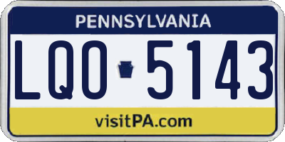 PA license plate LQO5143
