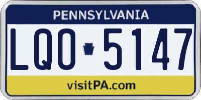 PA license plate LQO5147