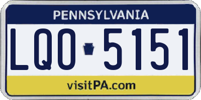 PA license plate LQO5151