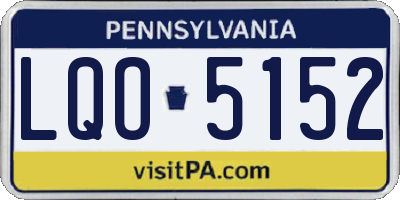 PA license plate LQO5152