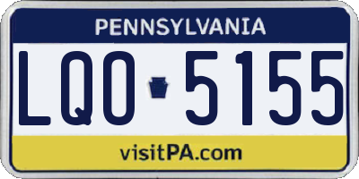 PA license plate LQO5155