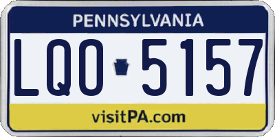 PA license plate LQO5157