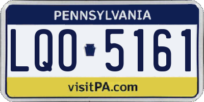 PA license plate LQO5161