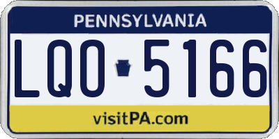 PA license plate LQO5166