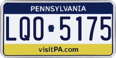 PA license plate LQO5175