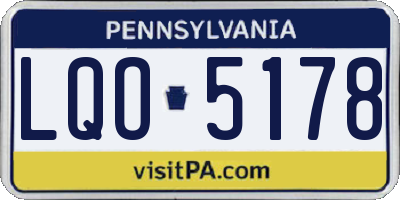 PA license plate LQO5178