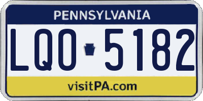 PA license plate LQO5182