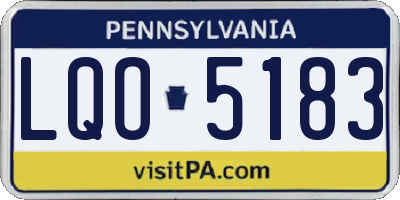 PA license plate LQO5183