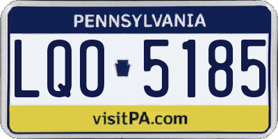 PA license plate LQO5185