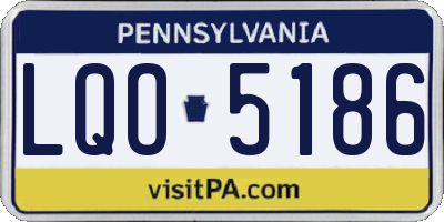 PA license plate LQO5186