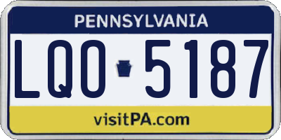 PA license plate LQO5187