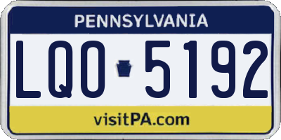 PA license plate LQO5192
