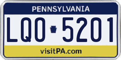 PA license plate LQO5201