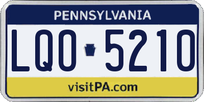 PA license plate LQO5210