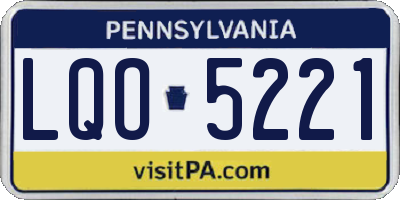 PA license plate LQO5221