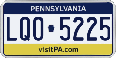 PA license plate LQO5225