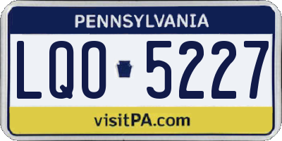 PA license plate LQO5227