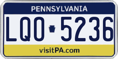 PA license plate LQO5236