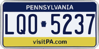 PA license plate LQO5237