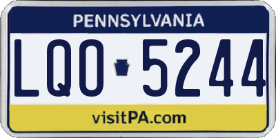PA license plate LQO5244