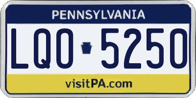 PA license plate LQO5250