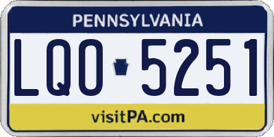PA license plate LQO5251