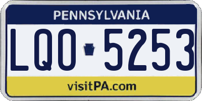 PA license plate LQO5253