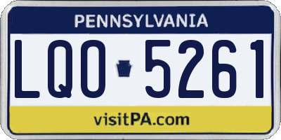 PA license plate LQO5261