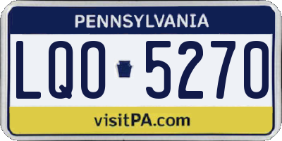 PA license plate LQO5270