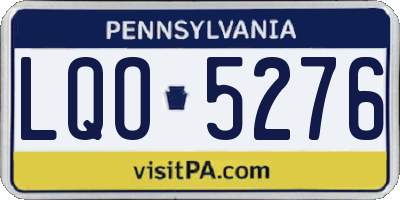 PA license plate LQO5276
