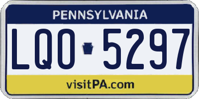PA license plate LQO5297