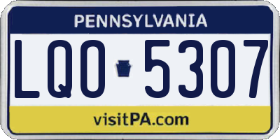 PA license plate LQO5307