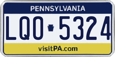 PA license plate LQO5324