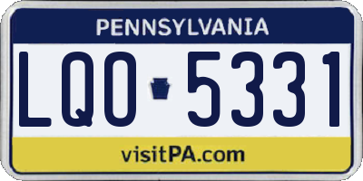 PA license plate LQO5331