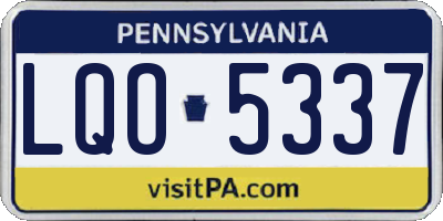 PA license plate LQO5337