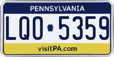 PA license plate LQO5359