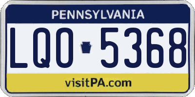 PA license plate LQO5368