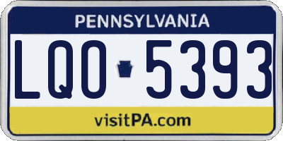 PA license plate LQO5393
