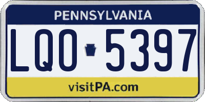 PA license plate LQO5397